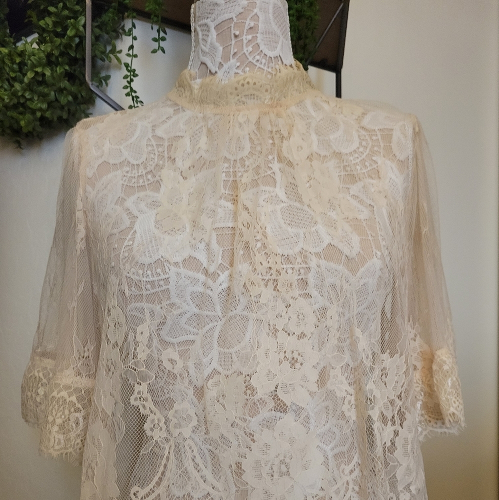 Cream lace top